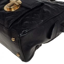 Marc Jacobs Black Quilted Leather Venetia Satchel For Women -Marc Jacobs shop luxury women marc jacobs used handbags p452647 011