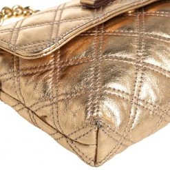 Marc Jacobs Metallic Gold Quilted Leather Bow Shoulder Bag For Women -Marc Jacobs shop luxury women marc jacobs used handbags p452701 004