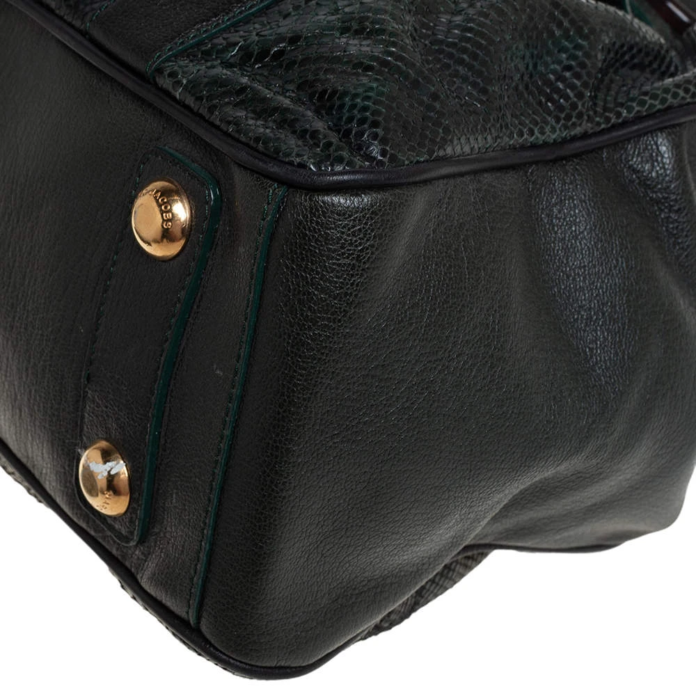 Marc Jacobs Dark Green Python And Leather Stam Satchel For Women 11 Marc Jacobs Dark Green Python And Leather Stam Satchel For Women - Image 11