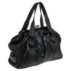 Marc Jacobs Dark Green Python And Leather Stam Satchel For Women 13 Marc Jacobs Dark Green Python And Leather Stam Satchel For Women -Marc Jacobs shop luxury women marc jacobs used handbags p453377 008