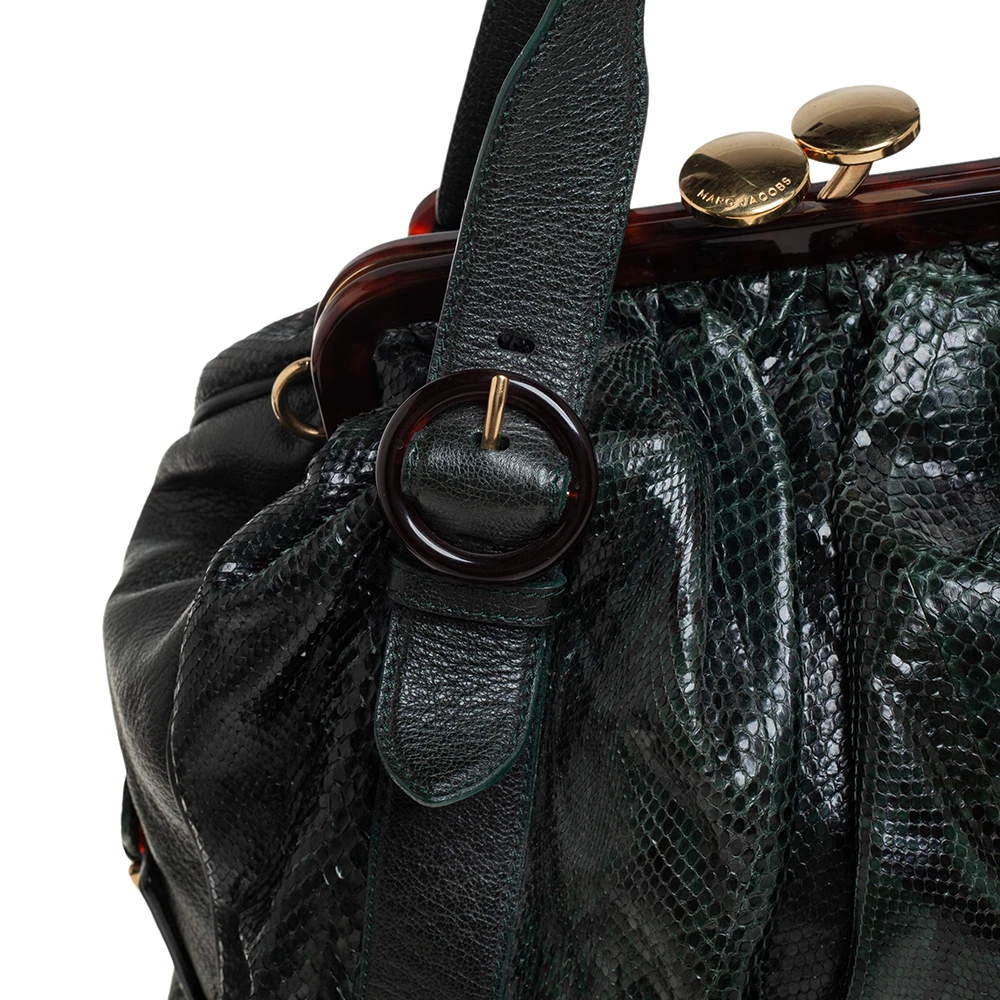 Marc Jacobs Dark Green Python And Leather Stam Satchel For Women 5 Marc Jacobs Dark Green Python And Leather Stam Satchel For Women - Image 5