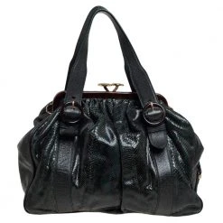 Marc Jacobs Dark Green Python And Leather Stam Satchel For Women 14 Marc Jacobs Dark Green Python And Leather Stam Satchel For Women -Marc Jacobs shop luxury women marc jacobs used handbags p453377 010