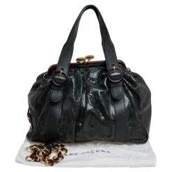 Marc Jacobs Dark Green Python And Leather Stam Satchel For Women 19 Marc Jacobs Dark Green Python And Leather Stam Satchel For Women -Marc Jacobs shop luxury women marc jacobs used handbags p453377 012