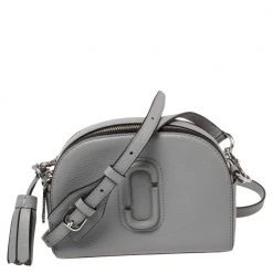Marc Jacobs Grey Leather Small Shutter Camera Crossbody Bag For Women