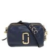 Marc Jacobs Navy Blue Leather Snapshot Crossbody Bag For Women