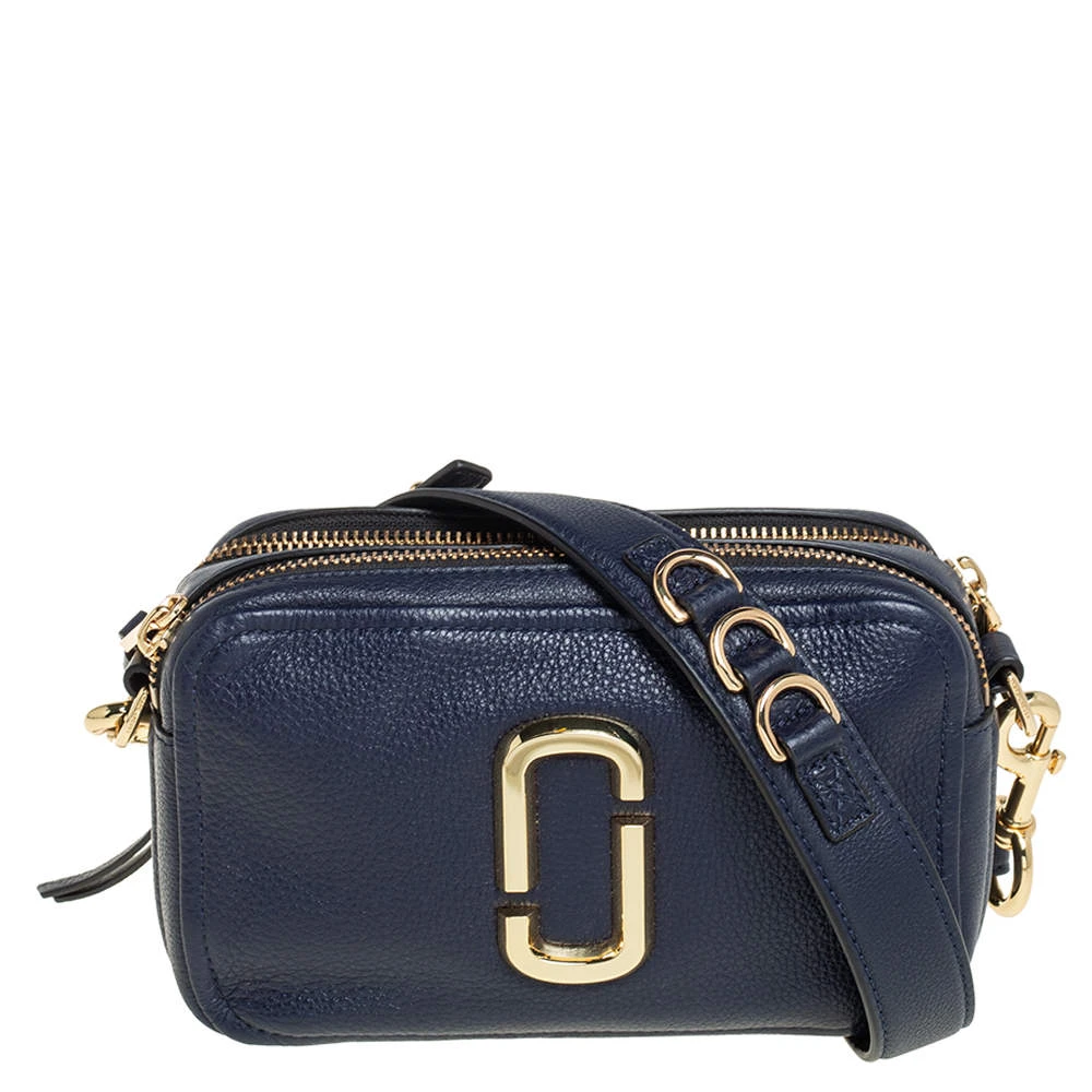Marc Jacobs Navy Blue Leather Snapshot Crossbody Bag For Women 1 Marc Jacobs Navy Blue Leather Snapshot Crossbody Bag For Women