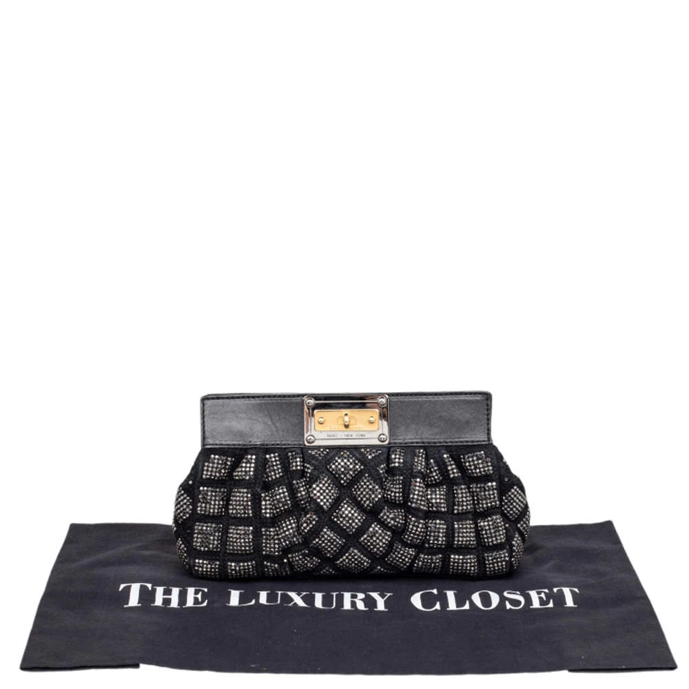 Marc Jacobs Black Suede And Leather Embellished Clutch For Women 9 Marc Jacobs Black Suede And Leather Embellished Clutch For Women - Image 9