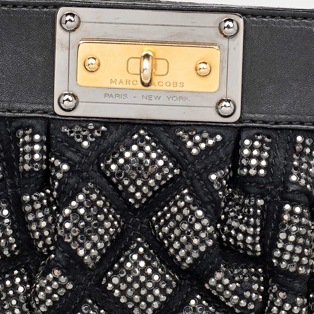 Marc Jacobs Black Suede And Leather Embellished Clutch For Women 5 Marc Jacobs Black Suede And Leather Embellished Clutch For Women - Image 5
