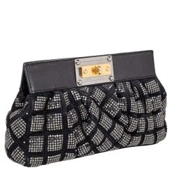 Marc Jacobs Black Suede And Leather Embellished Clutch For Women 13 Marc Jacobs Black Suede And Leather Embellished Clutch For Women -Marc Jacobs shop luxury women marc jacobs used handbags p469378 009