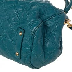 Marc Jacobs Teal Blue Quilted Leather Stam Satchel For Women 21 Marc Jacobs Teal Blue Quilted Leather Stam Satchel For Women -Marc Jacobs shop luxury women marc jacobs used handbags p472670 003