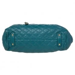 Marc Jacobs Teal Blue Quilted Leather Stam Satchel For Women 16 Marc Jacobs Teal Blue Quilted Leather Stam Satchel For Women -Marc Jacobs shop luxury women marc jacobs used handbags p472670 012