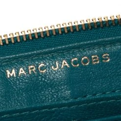 Marc Jacobs Teal Blue Quilted Leather Double Pocket Zip Clutch For Women -Marc Jacobs shop luxury women marc jacobs used handbags p472744 001