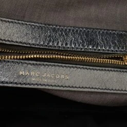 Marc Jacobs Metallic Grey Quilted Leather Stam Satchel For Women -Marc Jacobs shop luxury women marc jacobs used handbags p475203 008