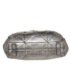 Marc Jacobs Metallic Grey Quilted Leather Stam Satchel For Women -Marc Jacobs shop luxury women marc jacobs used handbags p475203 010