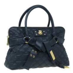 Marc Jacobs Black Quilted Leather Bruna Tote For Women -Marc Jacobs shop luxury women marc jacobs used handbags p4822 003