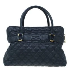 Marc Jacobs Black Quilted Leather Bruna Tote For Women -Marc Jacobs shop luxury women marc jacobs used handbags p4822 004