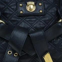 Marc Jacobs Black Quilted Leather Bruna Tote For Women -Marc Jacobs shop luxury women marc jacobs used handbags p4822 006
