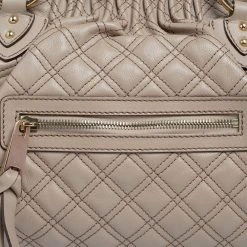 Marc Jacobs Beige Quilted Leather Stam Satchel For Women -Marc Jacobs shop luxury women marc jacobs used handbags p482873 002