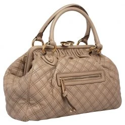 Marc Jacobs Beige Quilted Leather Stam Satchel For Women -Marc Jacobs shop luxury women marc jacobs used handbags p482873 003