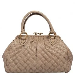 Marc Jacobs Beige Quilted Leather Stam Satchel For Women -Marc Jacobs shop luxury women marc jacobs used handbags p482873 004