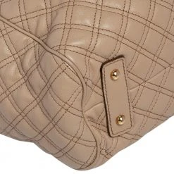 Marc Jacobs Beige Quilted Leather Stam Satchel For Women -Marc Jacobs shop luxury women marc jacobs used handbags p482873 006