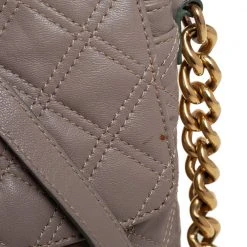 Marc Jacobs Beige Quilted Leather The Large Single Flap Shoulder Bag For Women -Marc Jacobs shop luxury women marc jacobs used handbags p487560 007