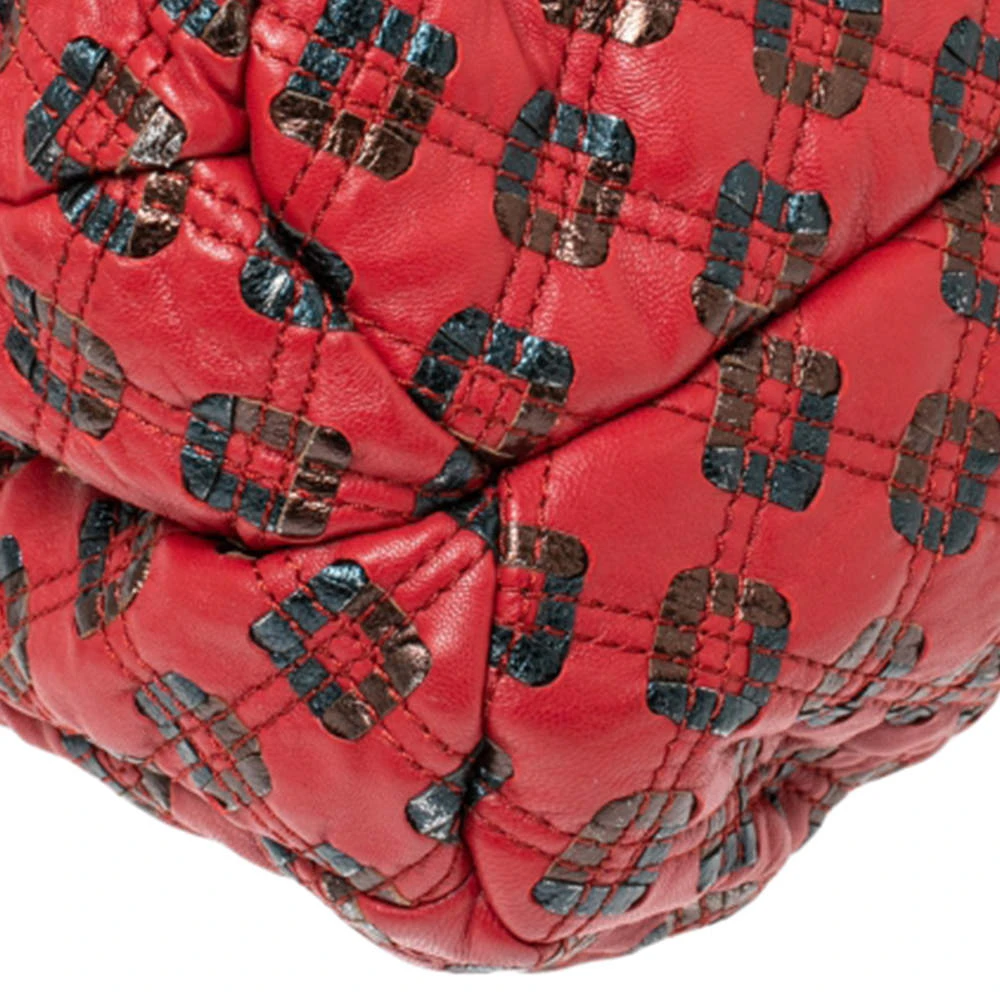Marc Jacobs Red/Metallic Quilted Leather Memphis Robert Jena Shoulder Bag For Women 12 Marc Jacobs Red/Metallic Quilted Leather Memphis Robert Jena Shoulder Bag For Women - Image 12