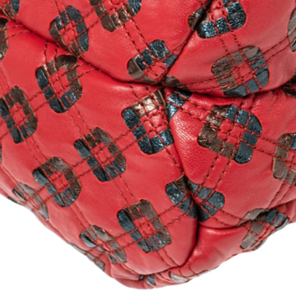 Marc Jacobs Red/Metallic Quilted Leather Memphis Robert Jena Shoulder Bag For Women 13 Marc Jacobs Red/Metallic Quilted Leather Memphis Robert Jena Shoulder Bag For Women - Image 13