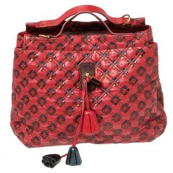 Marc Jacobs Red/Metallic Quilted Leather Memphis Robert Jena Shoulder Bag For Women