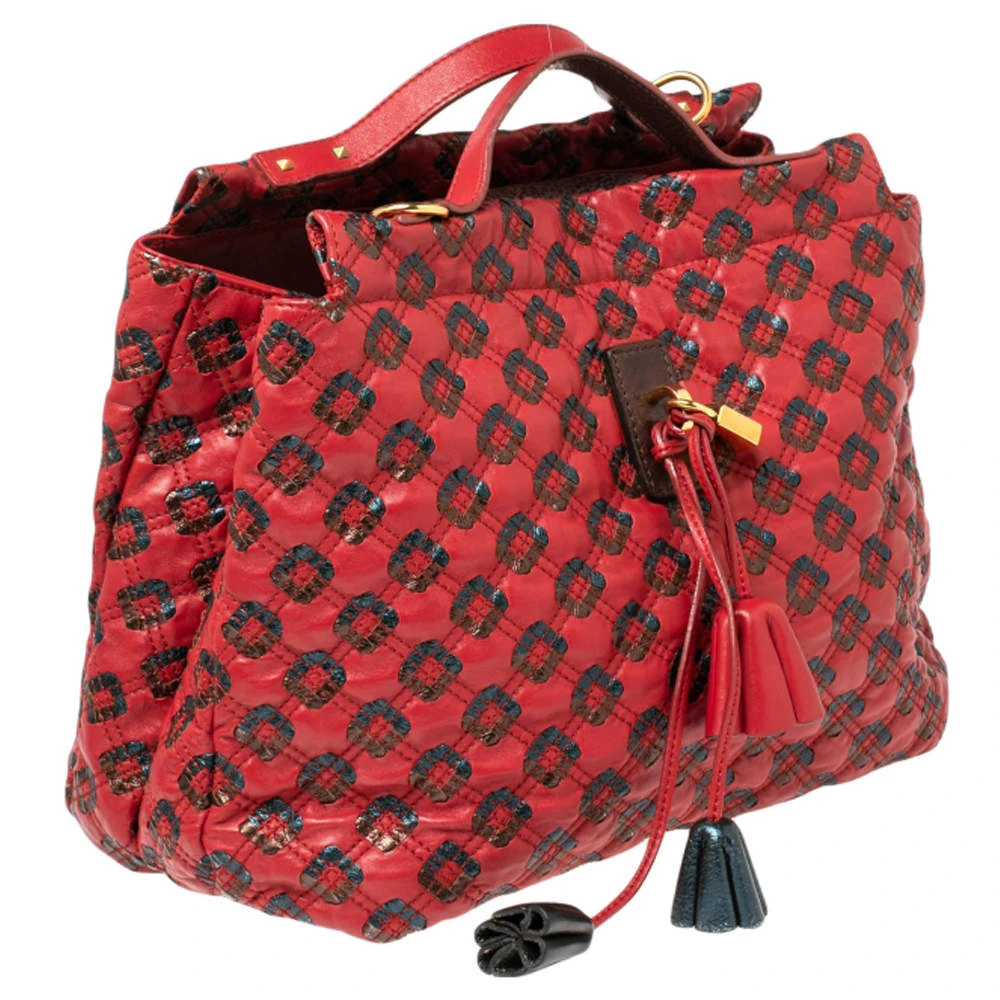 Marc Jacobs Red/Metallic Quilted Leather Memphis Robert Jena Shoulder Bag For Women 3 Marc Jacobs Red/Metallic Quilted Leather Memphis Robert Jena Shoulder Bag For Women - Image 3