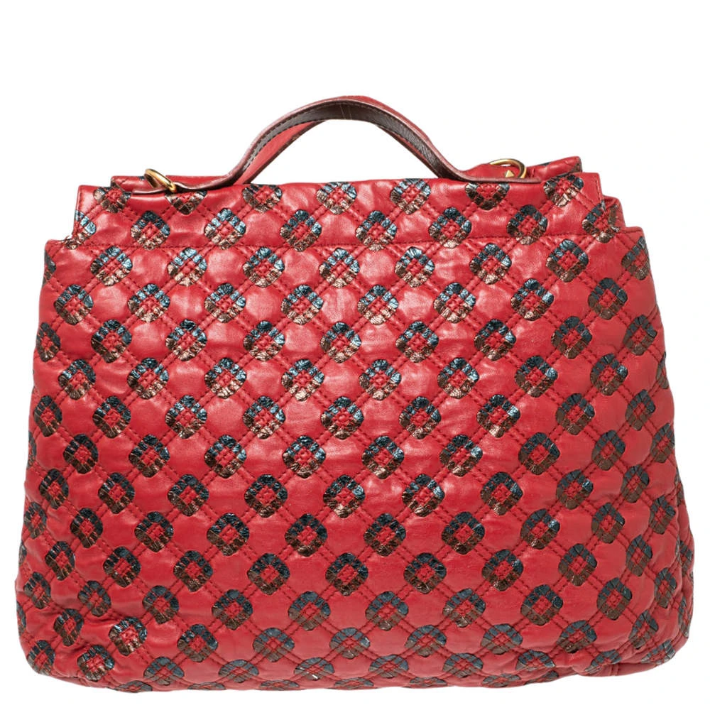 Marc Jacobs Red/Metallic Quilted Leather Memphis Robert Jena Shoulder Bag For Women 4 Marc Jacobs Red/Metallic Quilted Leather Memphis Robert Jena Shoulder Bag For Women - Image 4