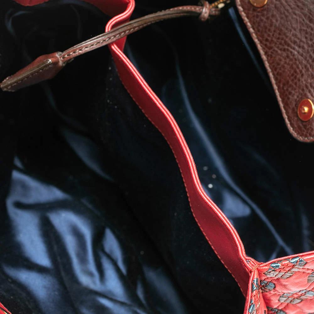 Marc Jacobs Red/Metallic Quilted Leather Memphis Robert Jena Shoulder Bag For Women 9 Marc Jacobs Red/Metallic Quilted Leather Memphis Robert Jena Shoulder Bag For Women - Image 9