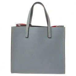 Marc Jacobs Stone Blue Soft Leather Mini Grind Tote For Women -Marc Jacobs shop luxury women marc jacobs used handbags p497323 008