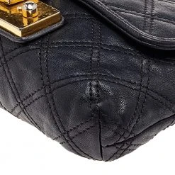 Marc Jacobs Black Quilted Leather Baroque Shoulder Bag For Women -Marc Jacobs shop luxury women marc jacobs used handbags p502591 003