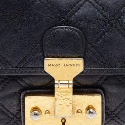 Marc Jacobs Black Quilted Leather Baroque Shoulder Bag For Women -Marc Jacobs shop luxury women marc jacobs used handbags p502591 009