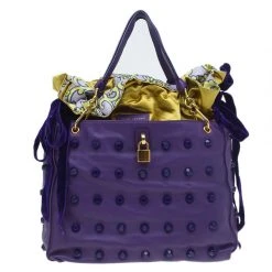 Marc Jacobs Purple Lambskin Studded Jet Tote For Women
