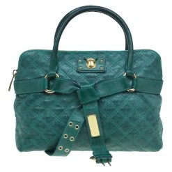Marc Jacobs Green Quilted Leather Bruna Belted Tote For Women