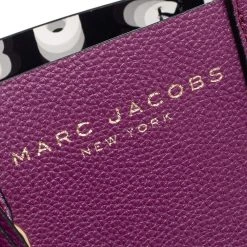Marc Jacobs Purple Leather Mini Grind Tote For Women -Marc Jacobs shop luxury women marc jacobs used handbags p519581 002