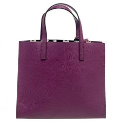 Marc Jacobs Purple Leather Mini Grind Tote For Women -Marc Jacobs shop luxury women marc jacobs used handbags p519581 008