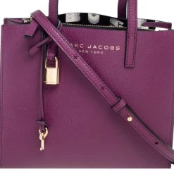 Marc Jacobs Purple Leather Mini Grind Tote For Women -Marc Jacobs shop luxury women marc jacobs used handbags p519581 010