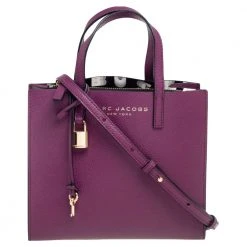 Marc Jacobs Purple Leather Mini Grind Tote For Women