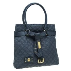 Marc Jacobs Dark Grey Quilted Leather Casey Double Stitch Tote For Women -Marc Jacobs shop luxury women marc jacobs used handbags p52292 0003