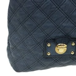 Marc Jacobs Dark Grey Quilted Leather Casey Double Stitch Tote For Women -Marc Jacobs shop luxury women marc jacobs used handbags p52292 0010