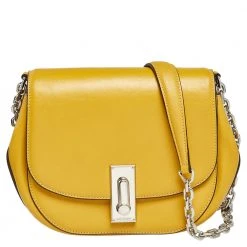 Marc Jacobs Yellow Leather West End The Jane Saddle Shoulder Bag For Women