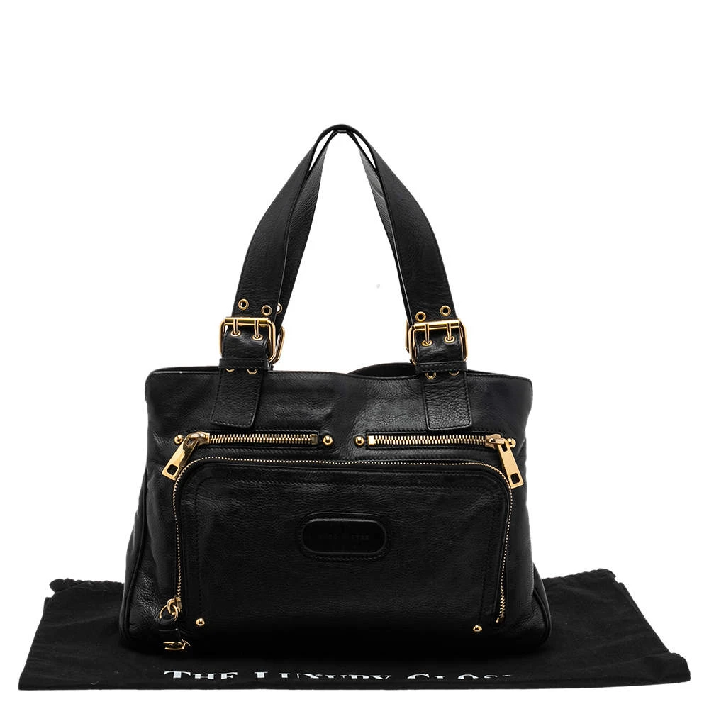 Marc Jacobs Black Leather Front Pocket Tote For Women 9 Marc Jacobs Black Leather Front Pocket Tote For Women - Image 9