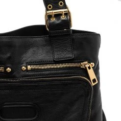 Marc Jacobs Black Leather Front Pocket Tote For Women 15 Marc Jacobs Black Leather Front Pocket Tote For Women -Marc Jacobs shop luxury women marc jacobs used handbags p552291 011