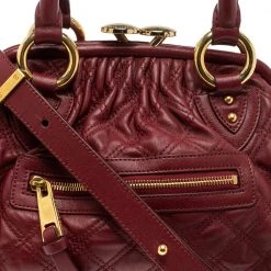 Marc Jacobs Red Quilted Leather Stam Shoulder Bag For Women -Marc Jacobs shop luxury women marc jacobs used handbags p554986 007