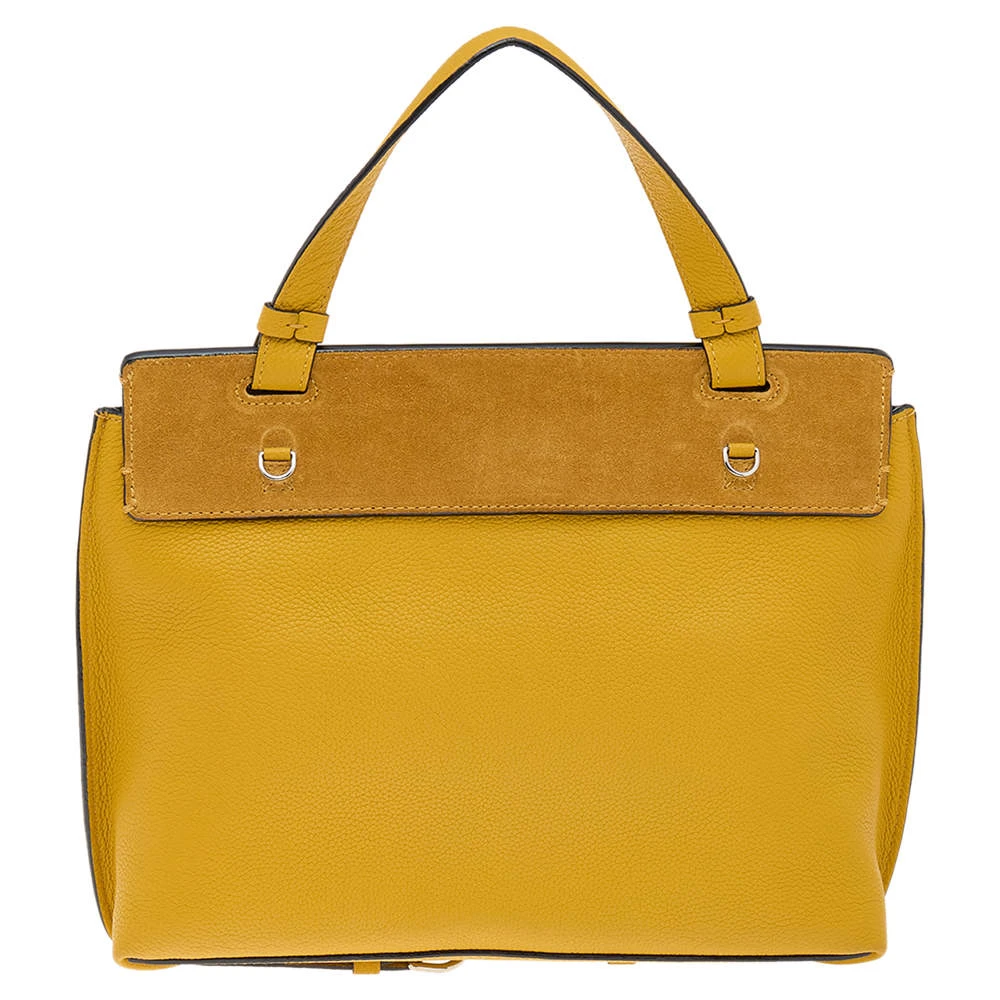 Marc Jacobs Yellow Suede And Leather Waverly Top Handle Bag For Women 4 Marc Jacobs Yellow Suede And Leather Waverly Top Handle Bag For Women - Image 4