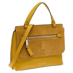 Marc Jacobs Yellow Suede And Leather Waverly Top Handle Bag For Women 14 Marc Jacobs Yellow Suede And Leather Waverly Top Handle Bag For Women -Marc Jacobs shop luxury women marc jacobs used handbags p564734 005