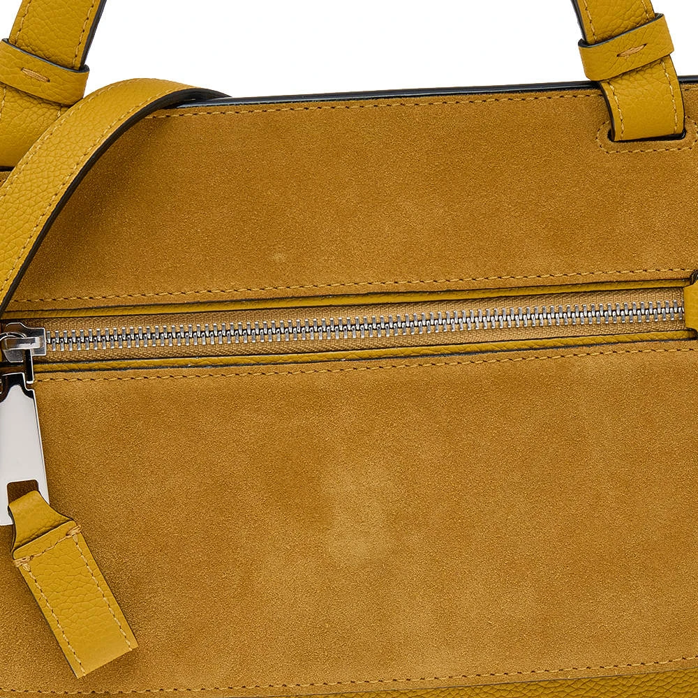Marc Jacobs Yellow Suede And Leather Waverly Top Handle Bag For Women 5 Marc Jacobs Yellow Suede And Leather Waverly Top Handle Bag For Women - Image 5